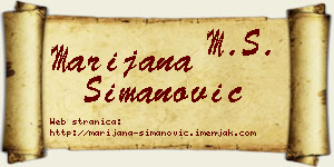 Marijana Simanović vizit kartica